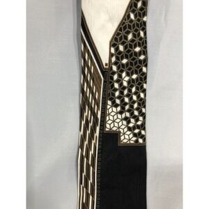 Palatina Mens 100% Silk Brown Tie Abstract Stripe Necktie EUC Mid Century Modern